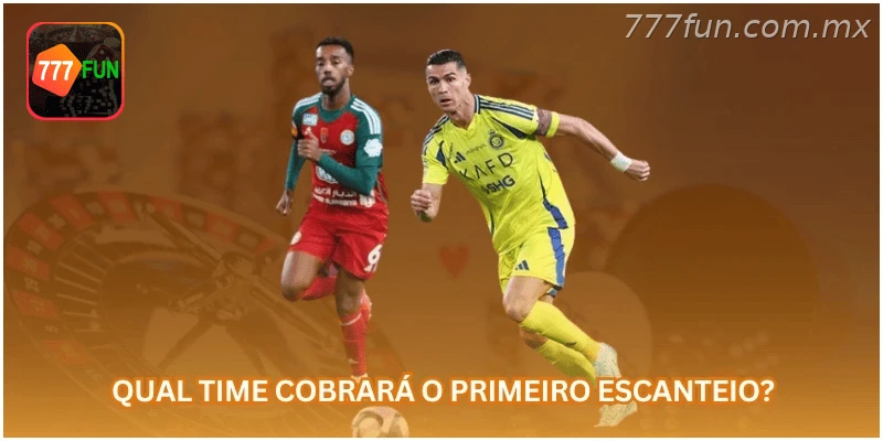 Qual time cobrará o primeiro escanteio?